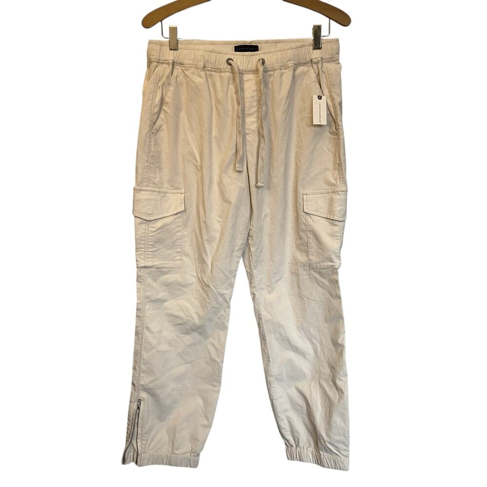 NWT Anthropologie Sanctuary Mia Tropper Corduroy Cargo Jogger Pants Cream Size L